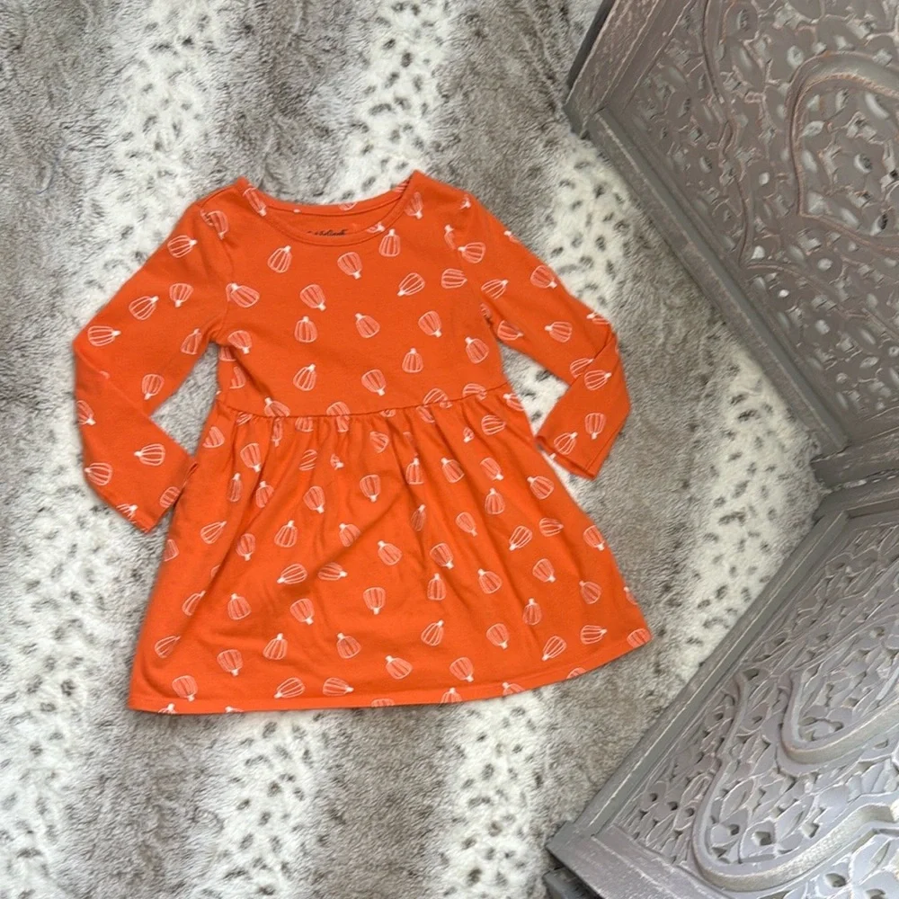 Cat & Jack long sleeve dress girls 4T Pumpkin Halloween party trick or treat